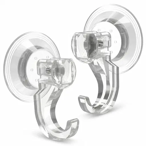 KORCCI Heavy Duty Suction Cup Hooks 2-Pack — double vacuum, waterproof, 10LB capacity